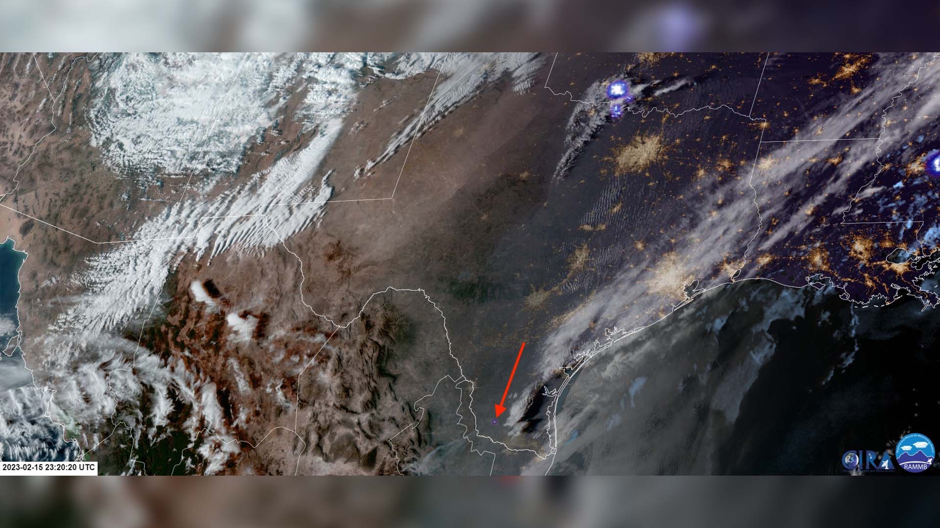 The fireball as seen by the Geostationary Lightning Mapper on the GOES-16 satellite