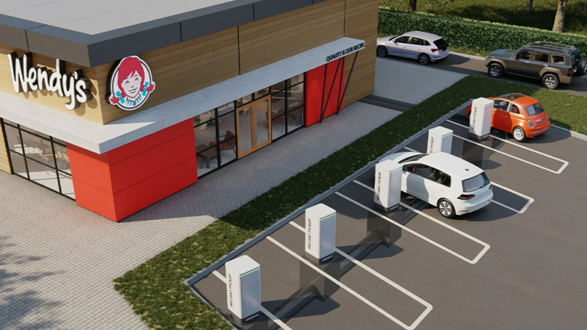 Rendering of autonomous robots at drive-thru