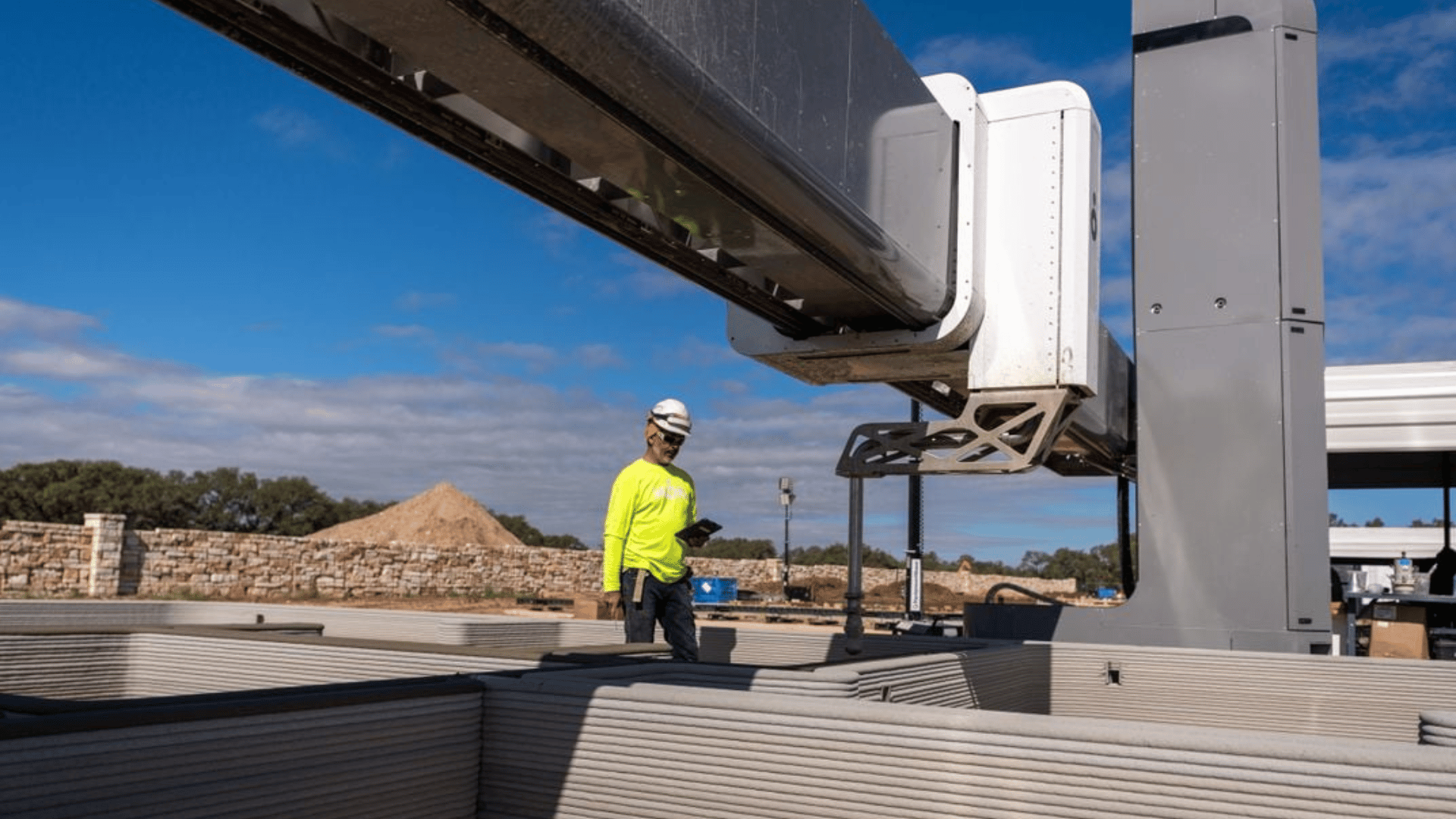 Exterior and interior walls for each 3D printed home in Icon's 100-house project in Austin, Texas, were completed in two weeks. Lennar:Icon